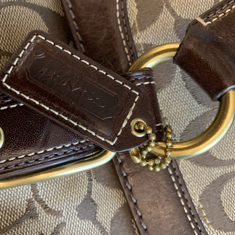 EUC Coach Classic Canvas + Leather Satchel Handbag - Picture 7 of 10